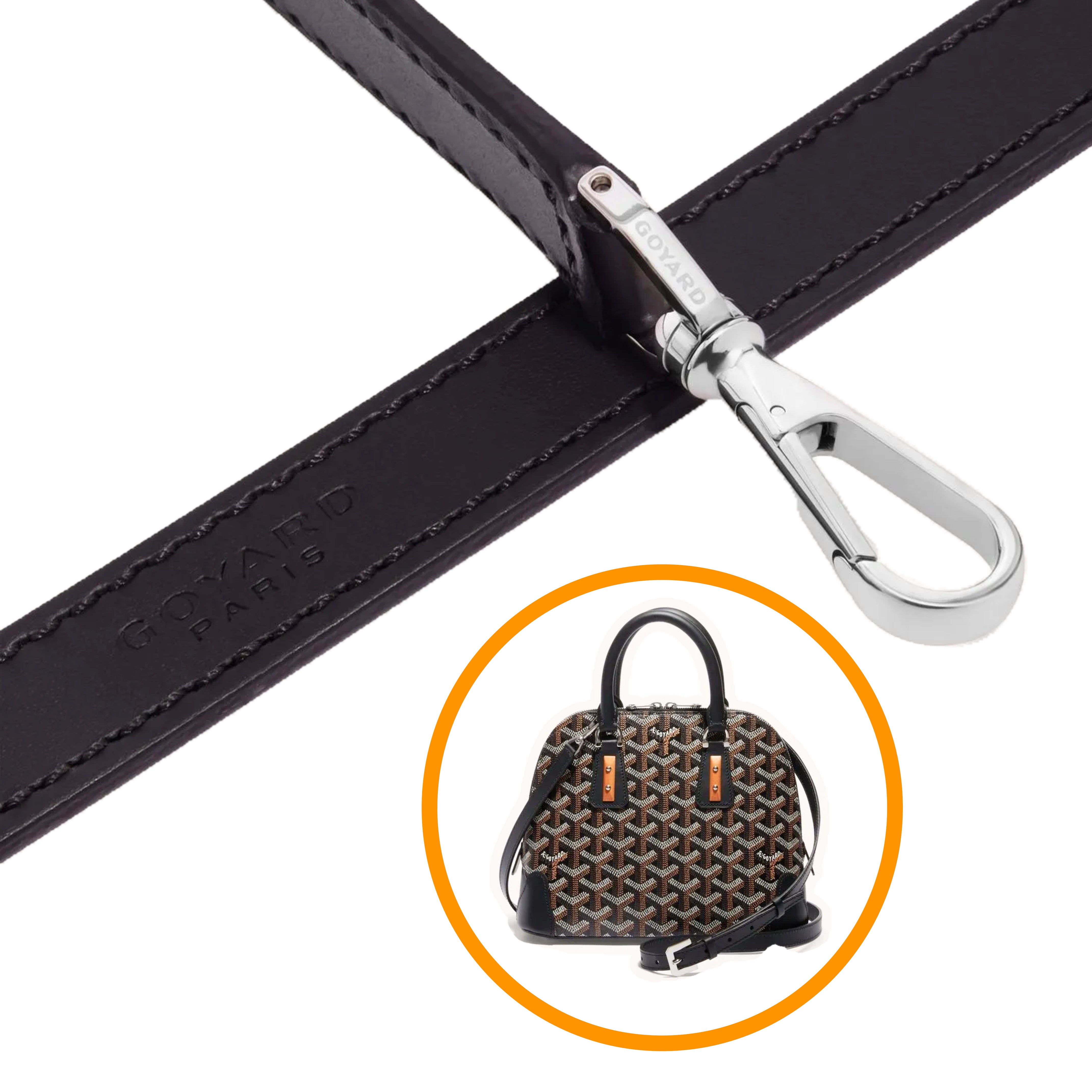 Goyard Leather PM Strap - Black