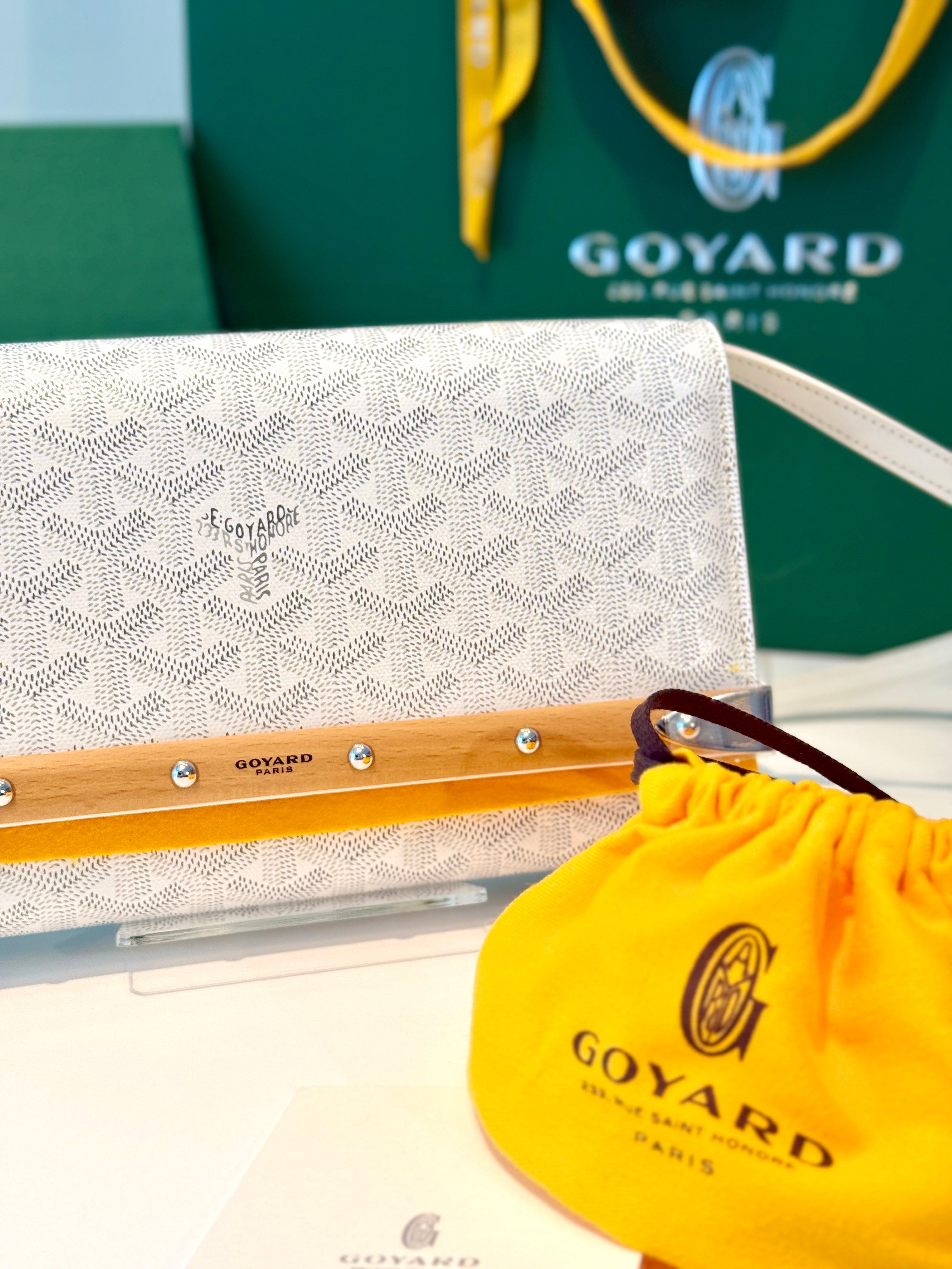 Goyard Monte Carlo PM Clutch - White