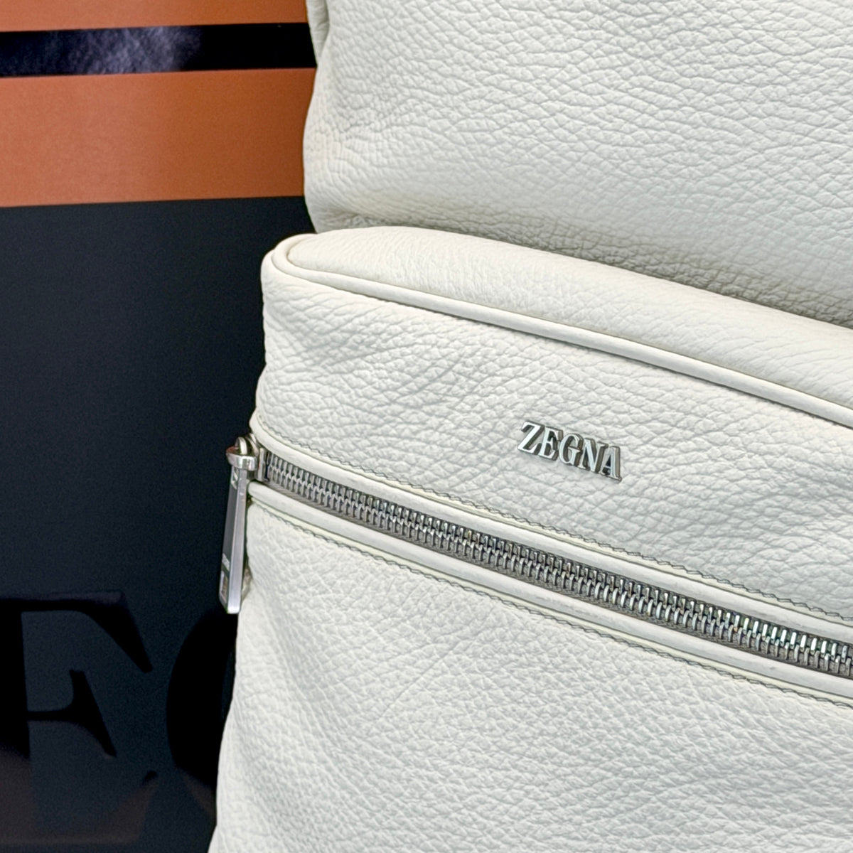 ZEGNA Deerskin Hoodie Backpack – Off White – Made in Italy