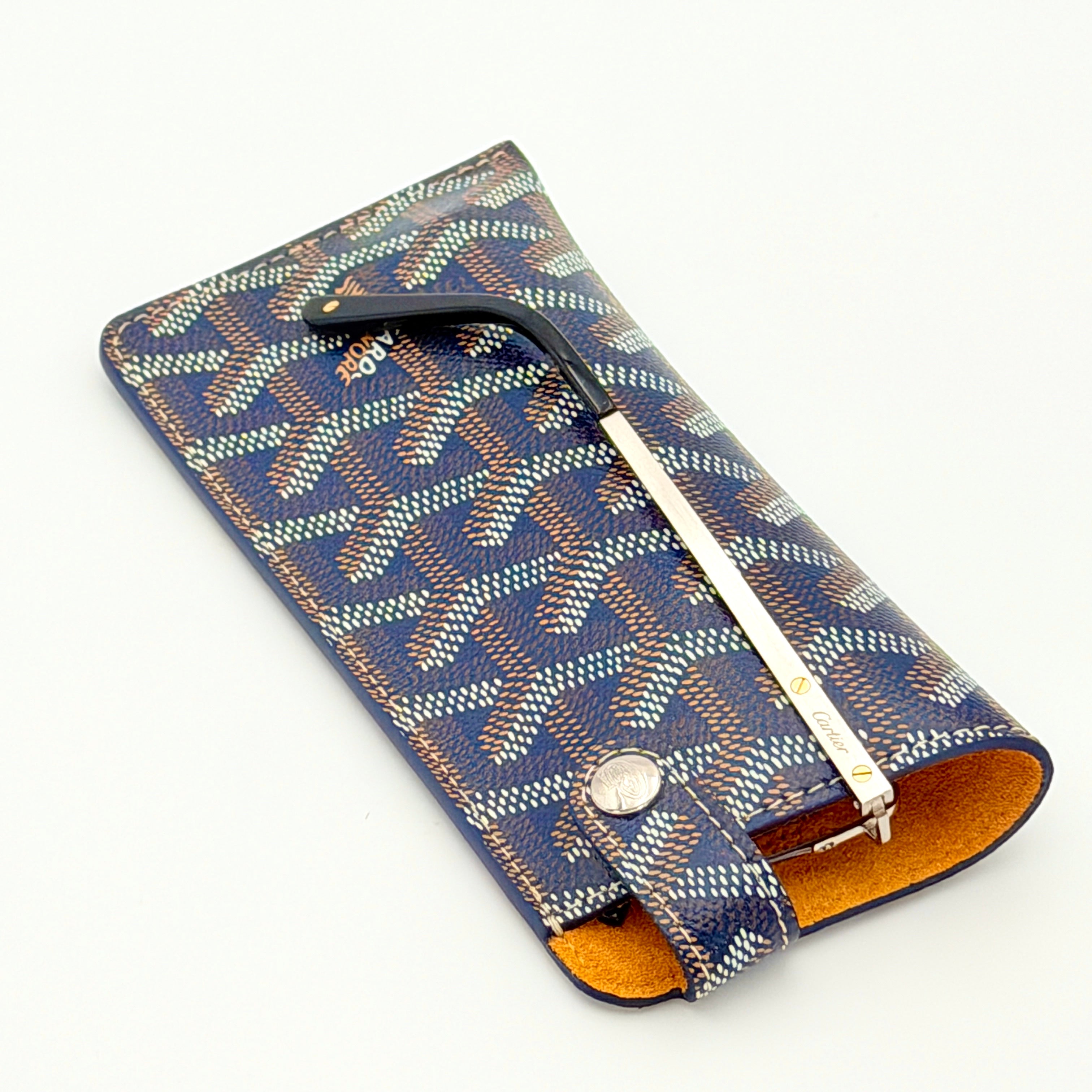 Goyard Montmartre PM Glasses Case - Navy Blue
