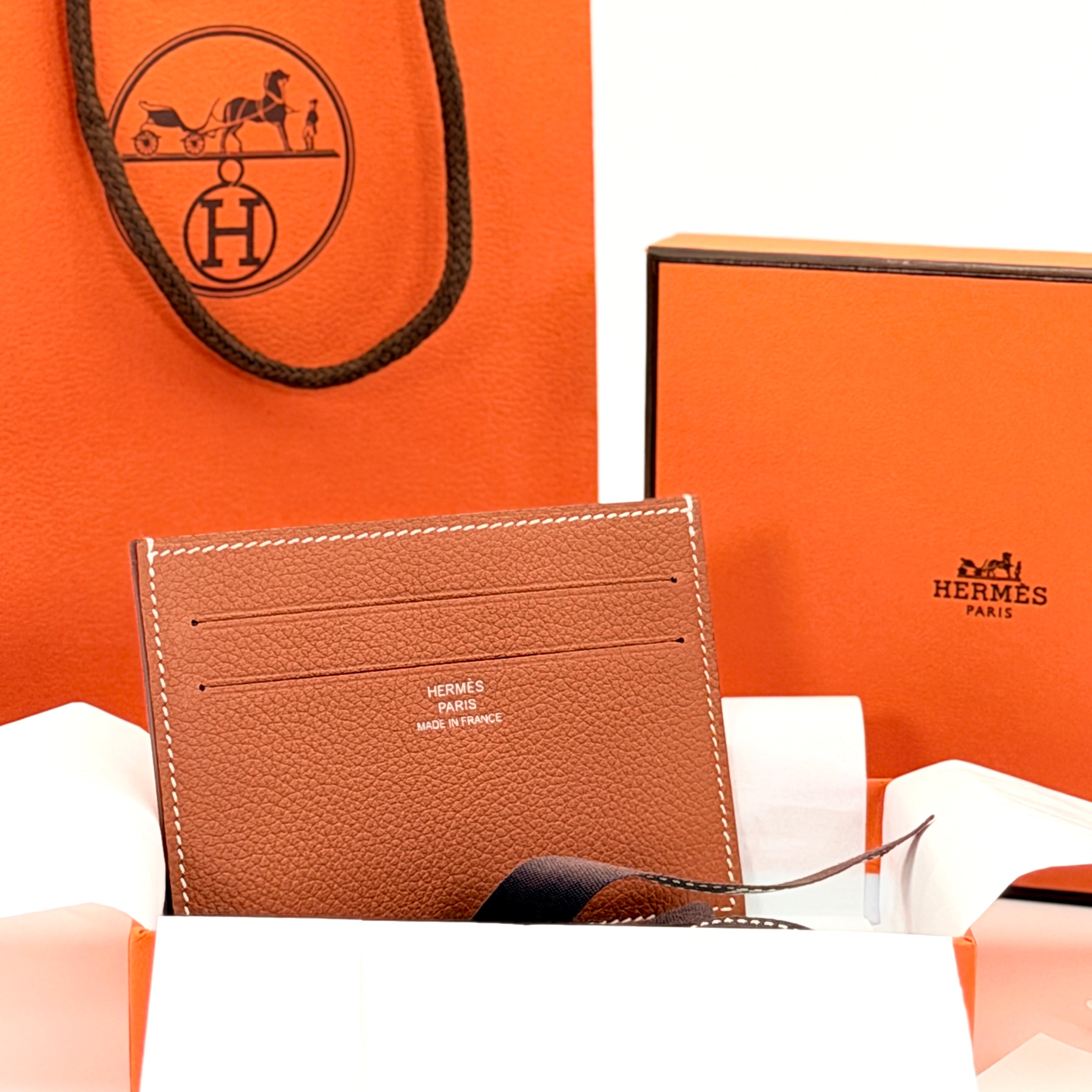 Hermes Citizen Twill Card Holder – Evercolor Gold