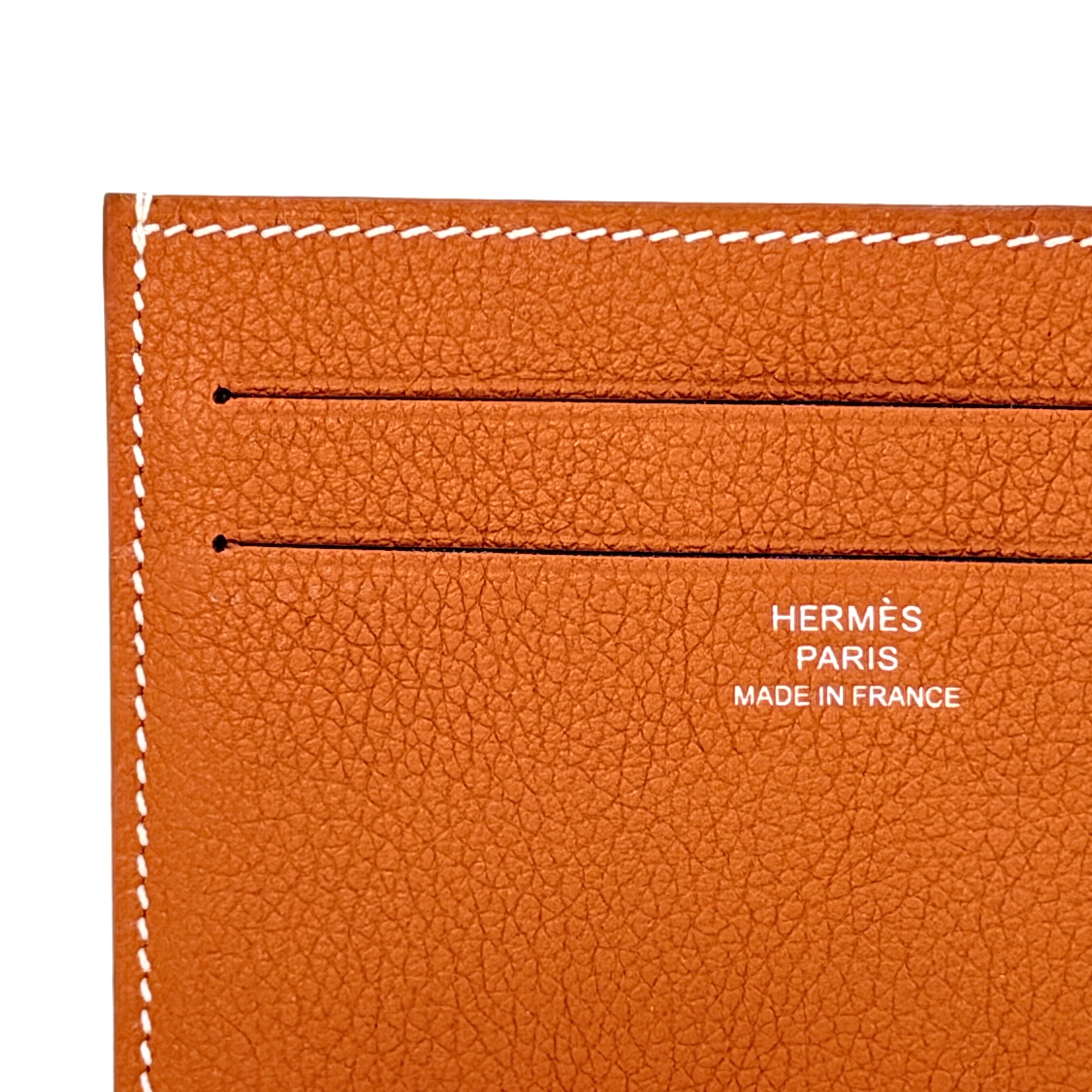 Hermes Citizen Twill Card Holder – Evercolor Gold