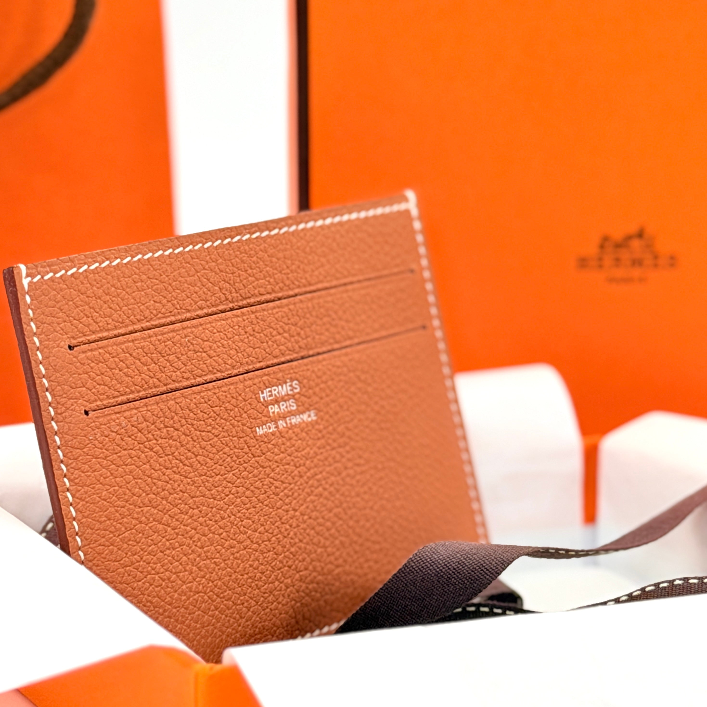 Hermes Citizen Twill Card Holder – Evercolor Gold