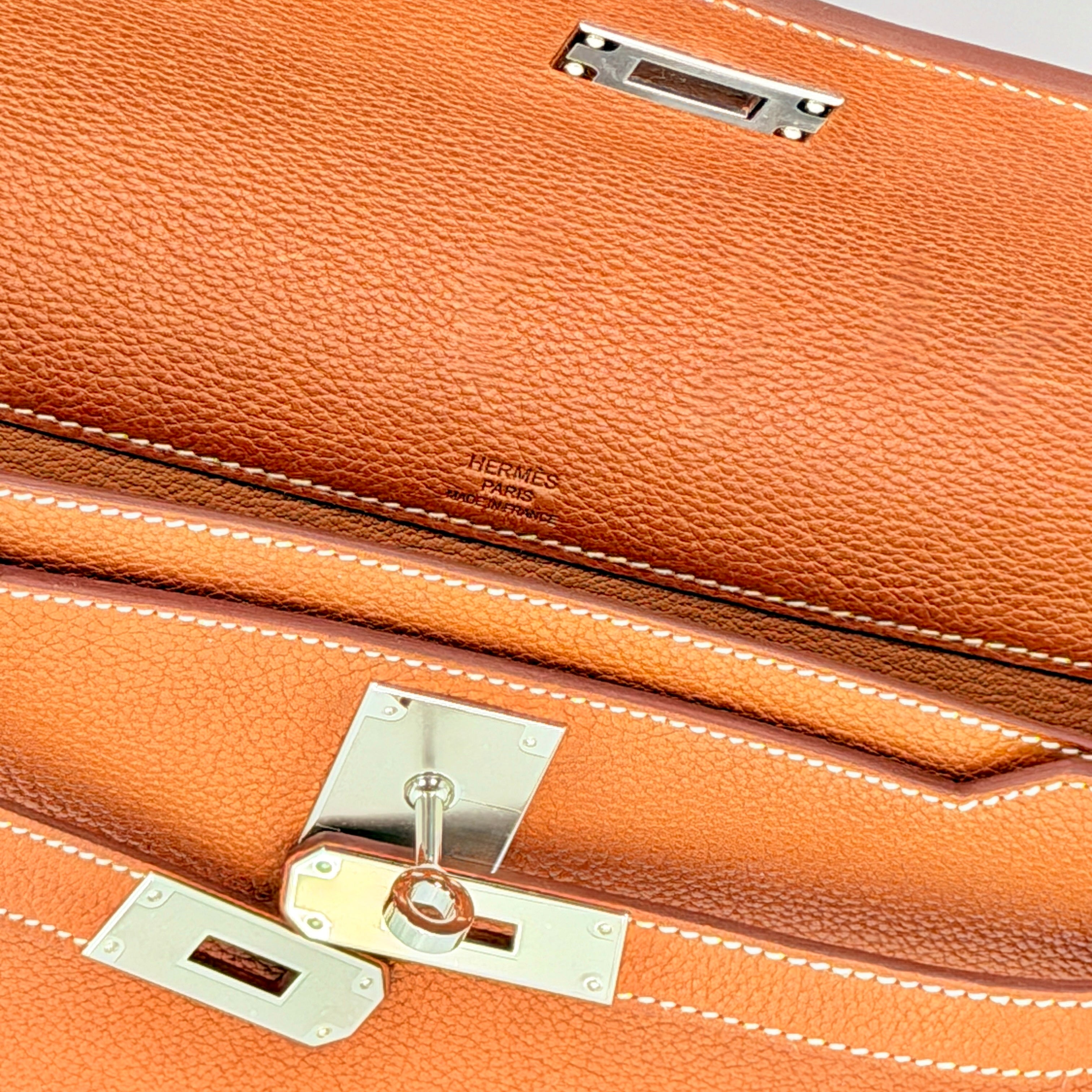 Hermès Kelly Depeches 25 Pouch Barenia Fauve PHW