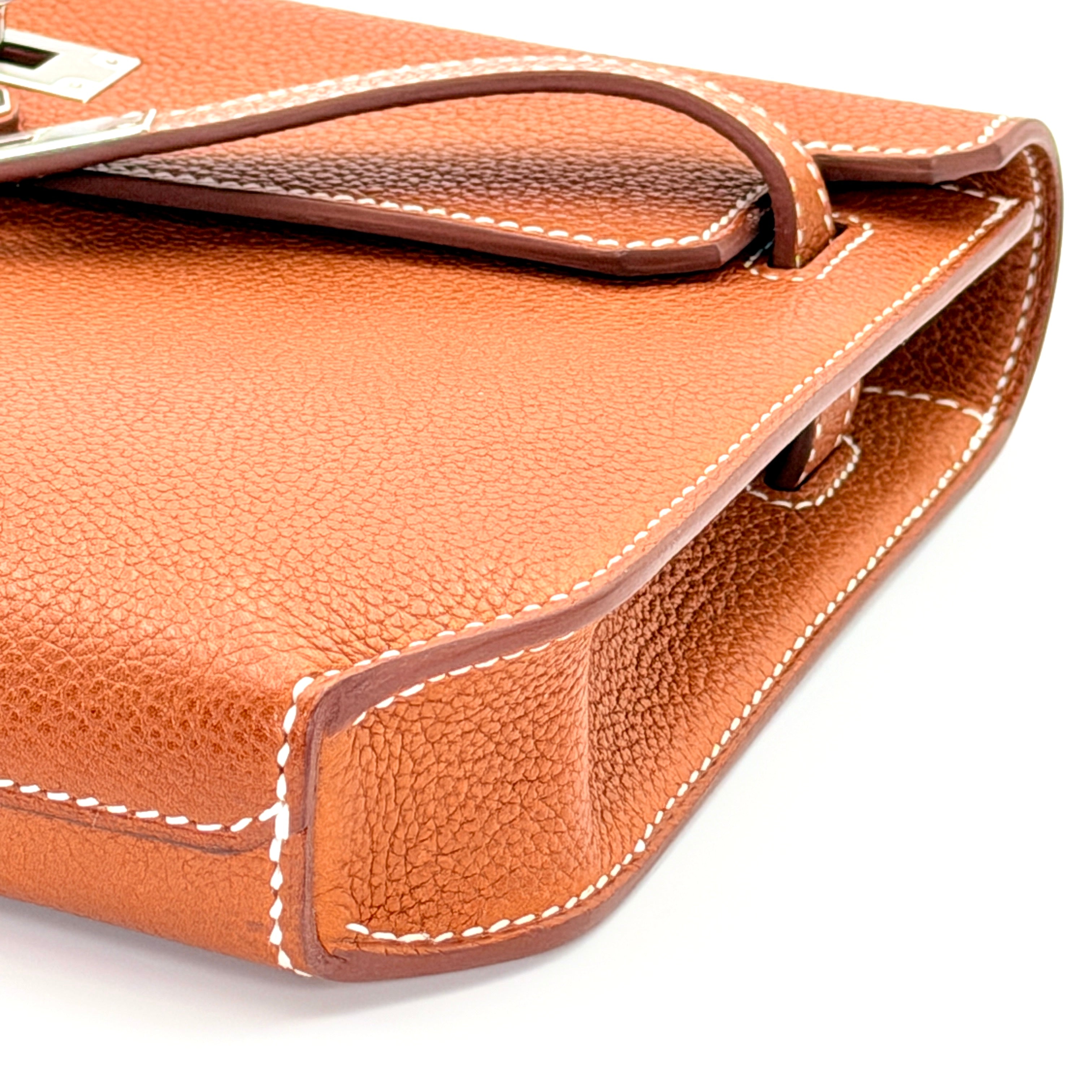 Hermès Kelly Depeches 25 Pouch Barenia Fauve PHW