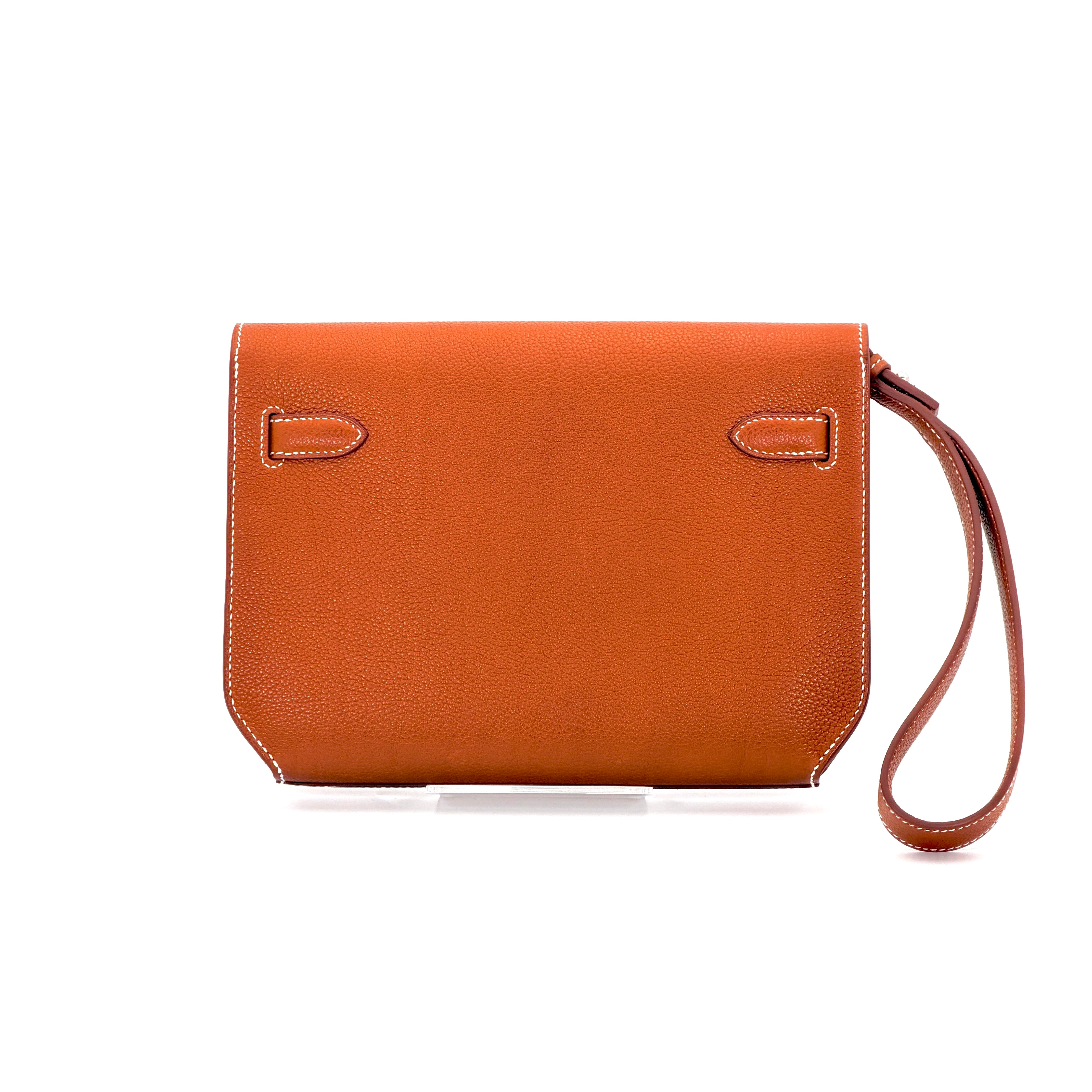 Hermès Kelly Depeches 25 Pouch Barenia Fauve PHW