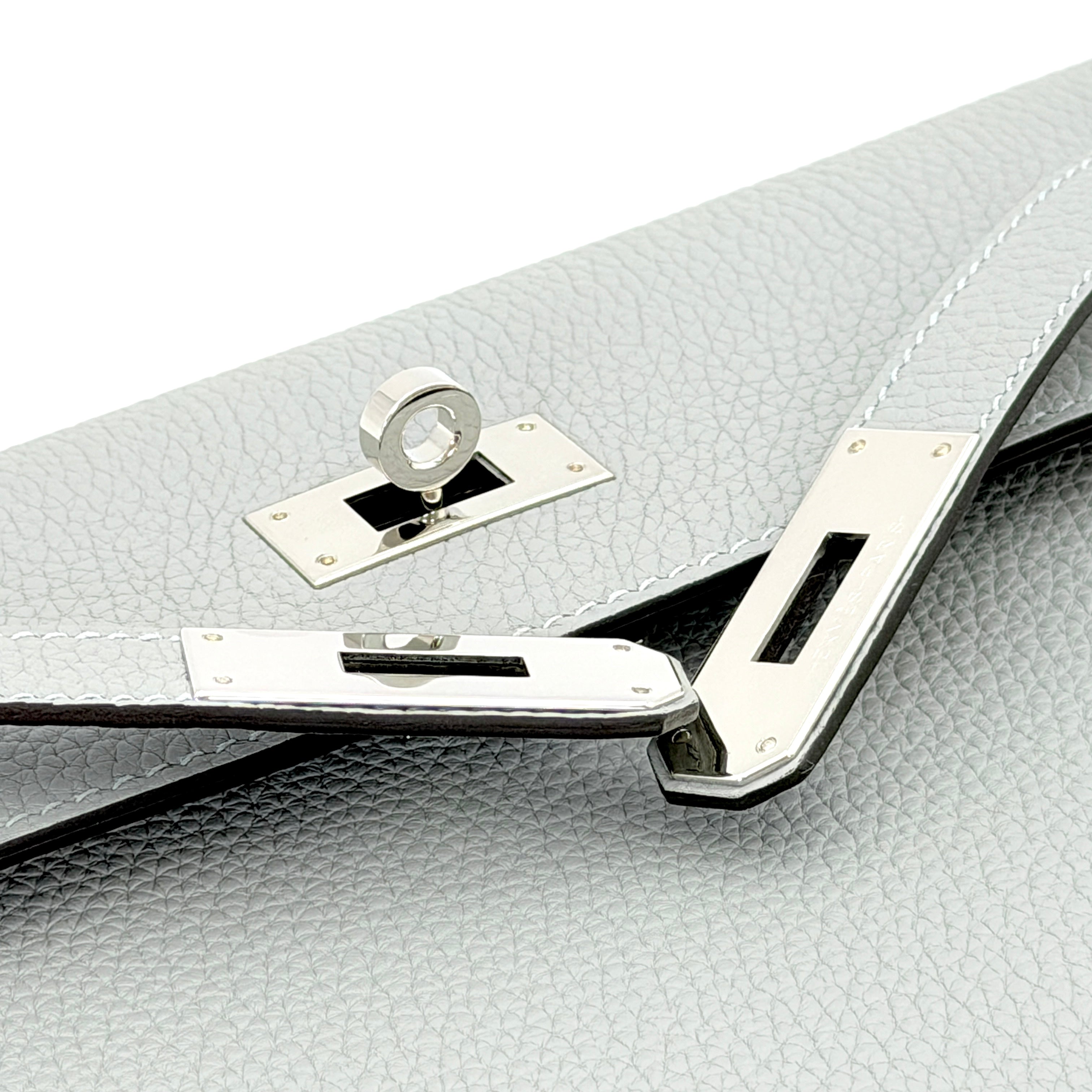 Hermès Kelly Depeches 25 Pouch Togo Bleu Glaciere PHW