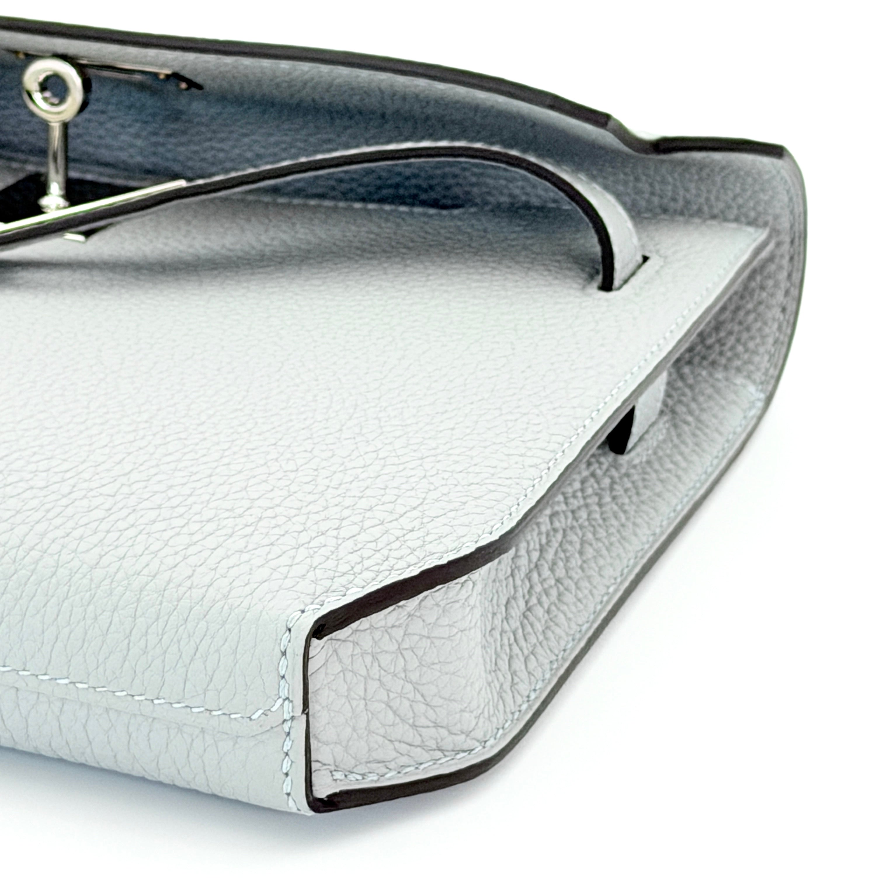 Hermès Kelly Depeches 25 Pouch Togo Bleu Glaciere PHW