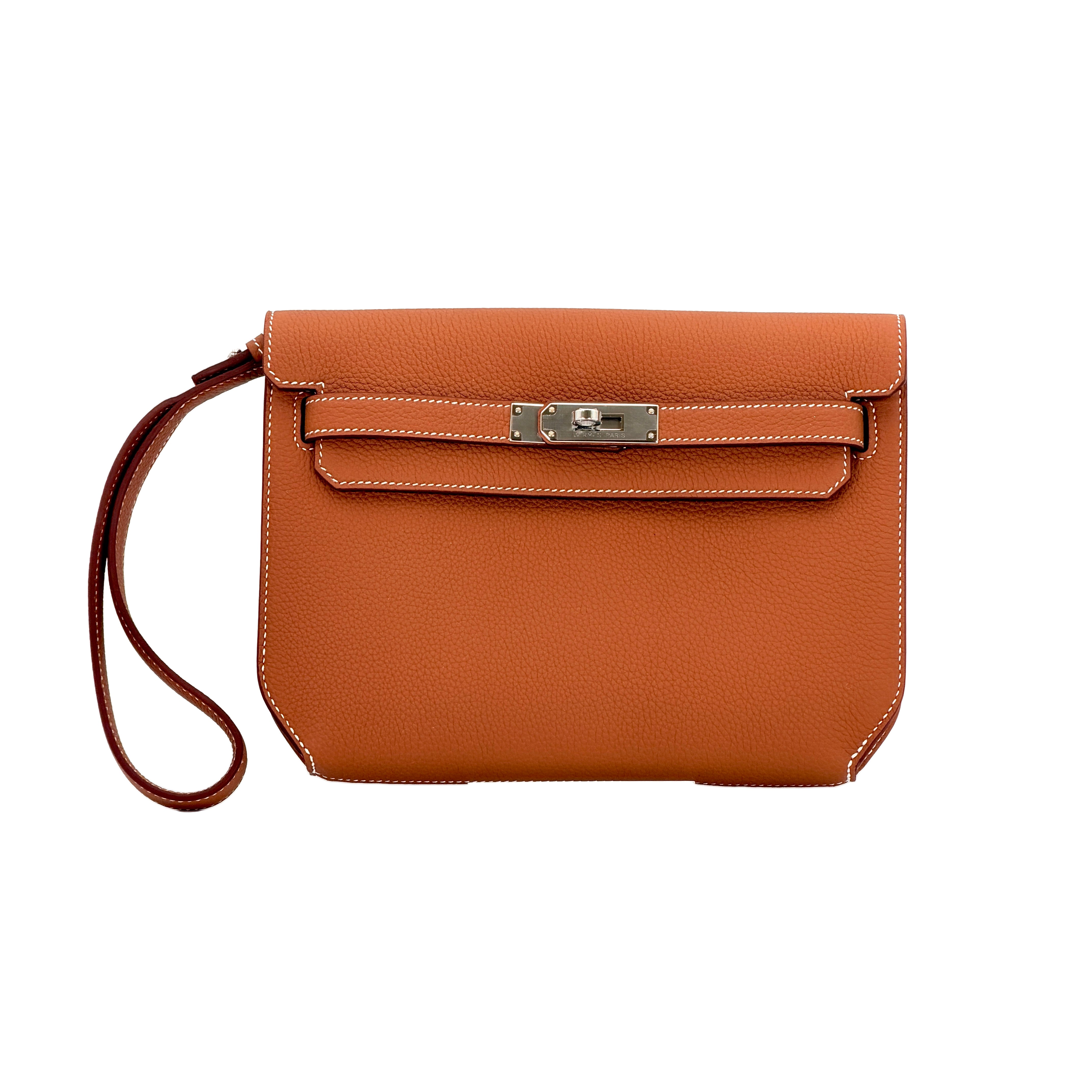 Hermès Kelly Depeches 25 Pouch Togo Gold PHW