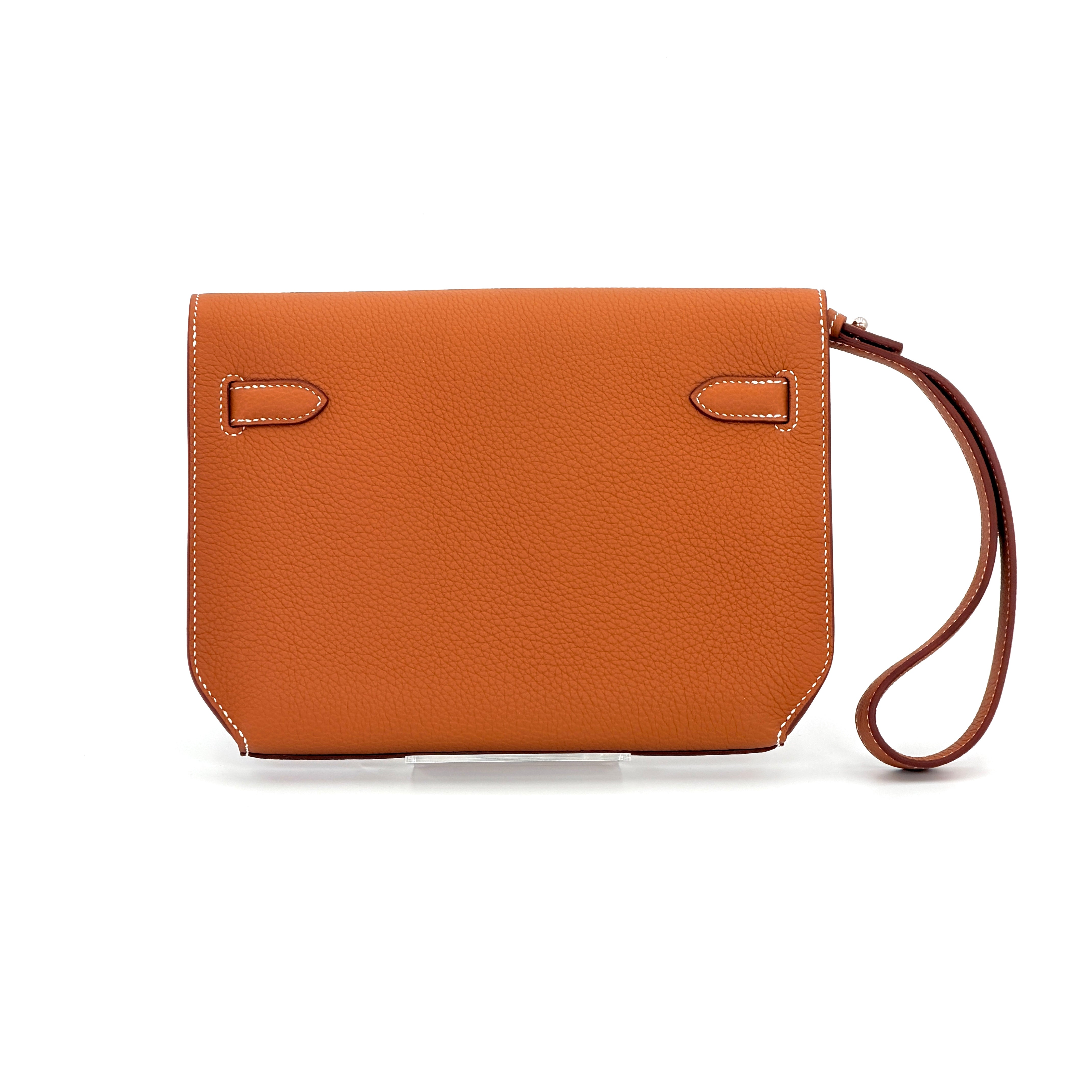 Hermès Kelly Depeches 25 Pouch Togo Gold PHW